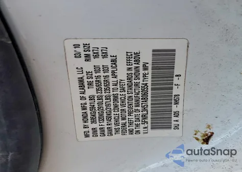 2010 Honda Odyssey Ex from USA, damaged, VIN 5FNRL3H57AB060554